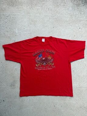 Bayside USMC Marine Corps Semper Fi Til I Die Eagle Red Graphic Shirt 2XL USA